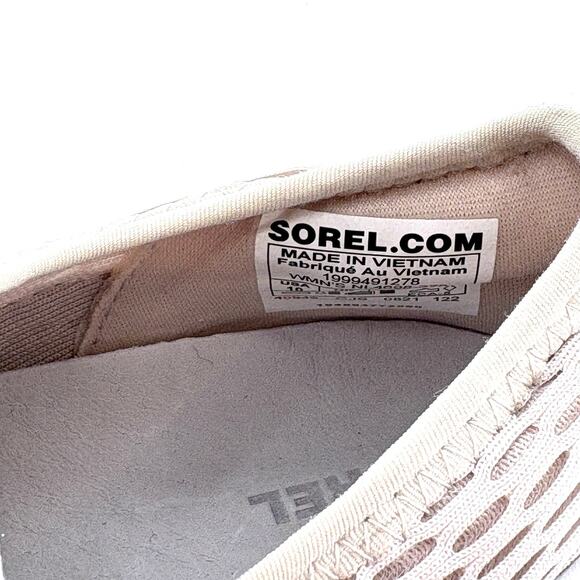 SOREL Kinetic Impact Strap Sneaker 10 Gray Chalk Lime Yellow Slip On Comfort - Picture 6 of 8